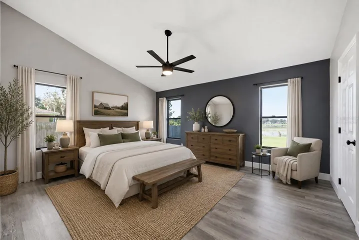 Primary Bedroom -This image has been virtually staged for illustrative purposes to demonstrate the potential design and layout of the space. Furniture, décor, and accessories shown are virtual and are not included with the property.