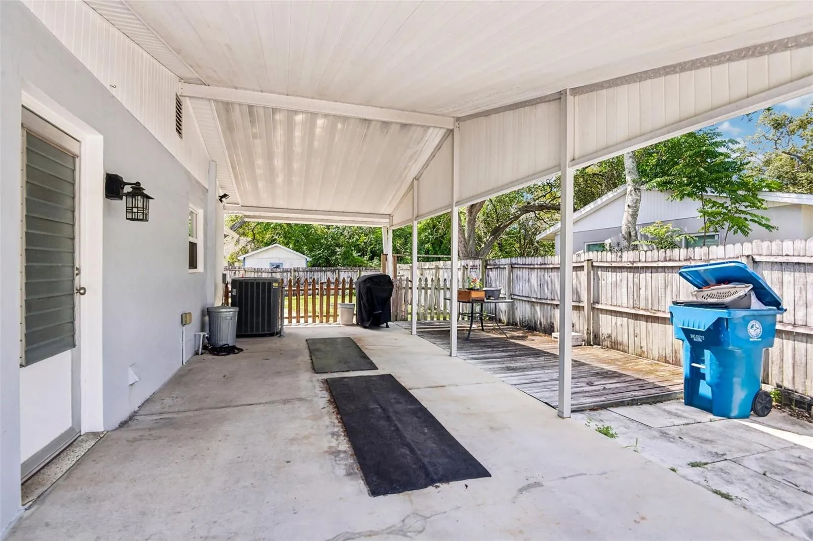 Carport looking towards side yard