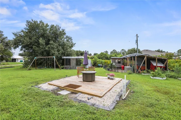 Private backyard with chicken coop & garden