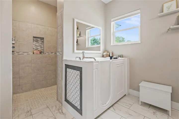 Primary Bathroom Shower and Tub