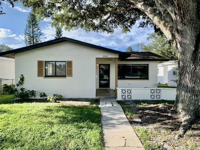 Street view with fresh new exterior paint