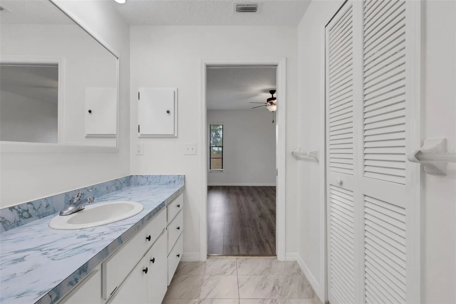 XL oversized walk in closet to the right of the vanity