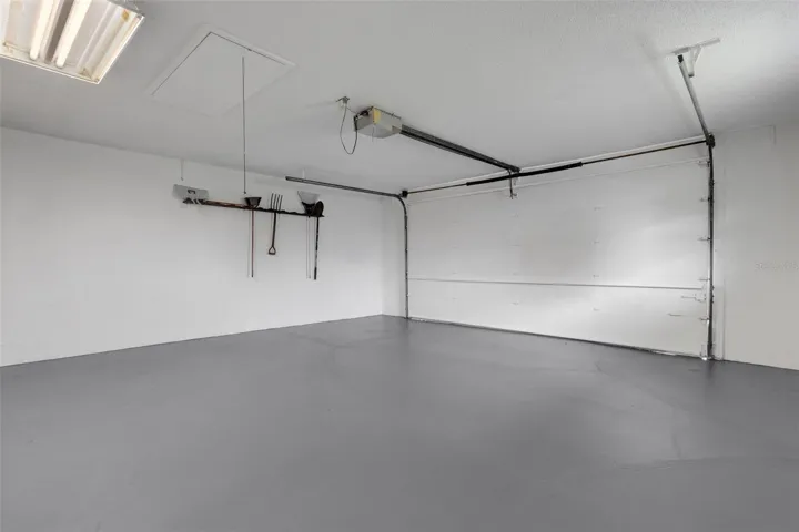 Oversized 2 car garage plenty of room for your tools and a work bench