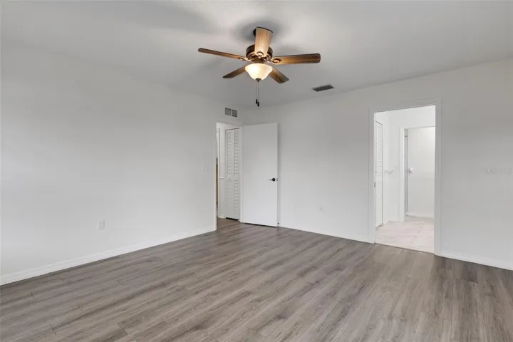 Master bedroom features a large ensuite
