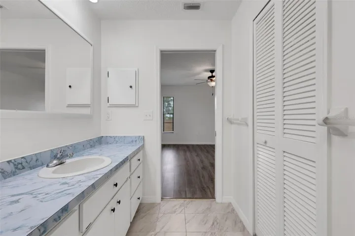 XL oversized walk in closet to the right of the vanity