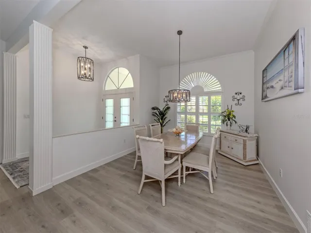 The formal dining room is just off the kitchen to make serving those special meals a breeze
