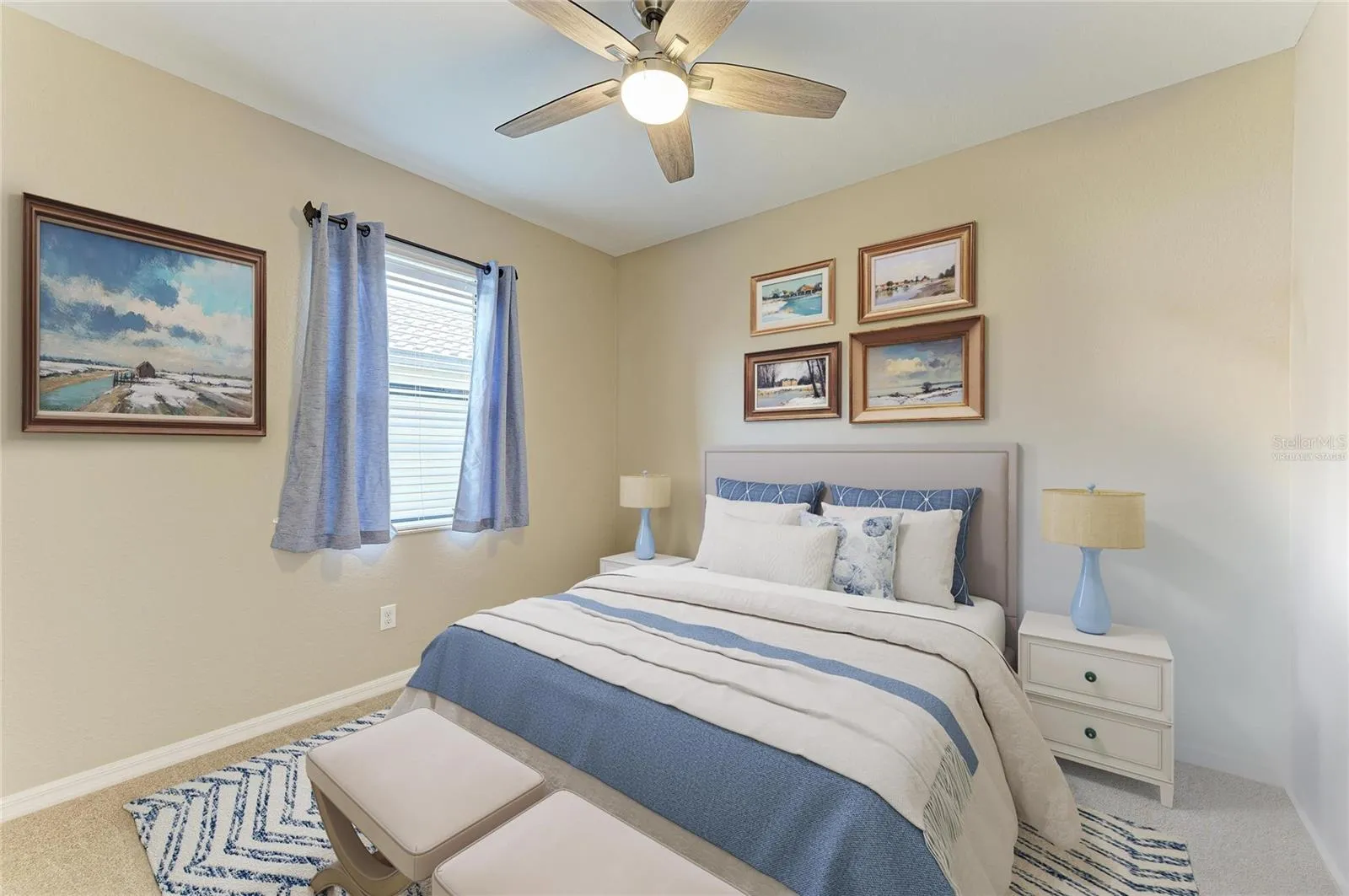 Virtually staged bedroom