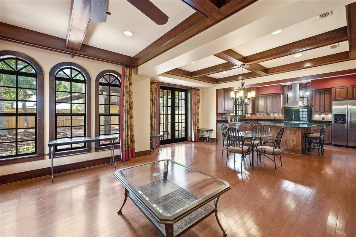 Living Room Brazilian Cherry Hardwood Flooring Throughout First Floor