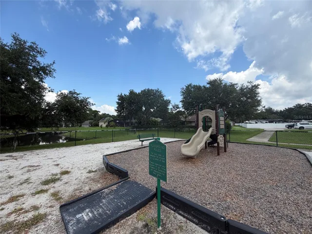 Park overlooking pond.