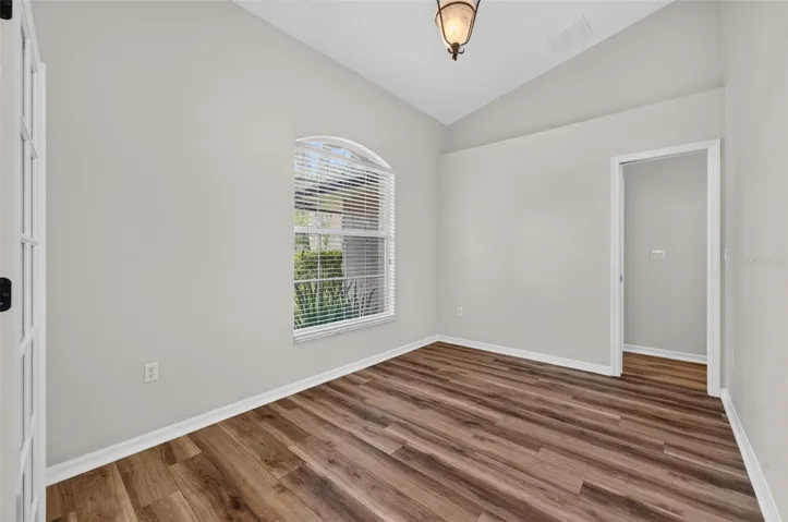 Dedicated office space sits to the front of the home.