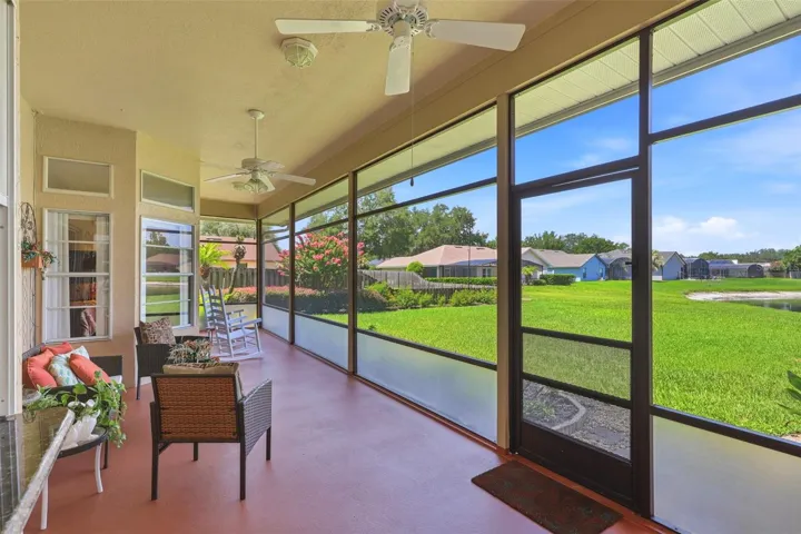 back patio with sunset views