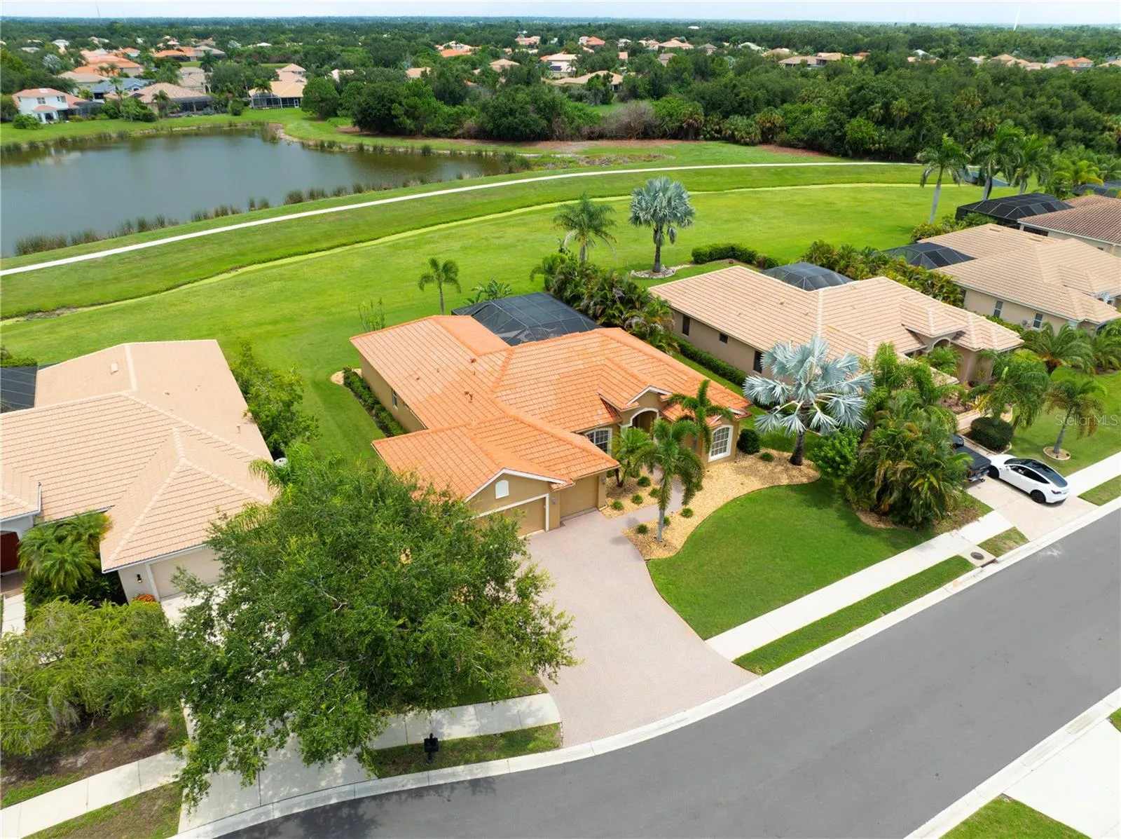 Aerial View with Scenic Lake Views