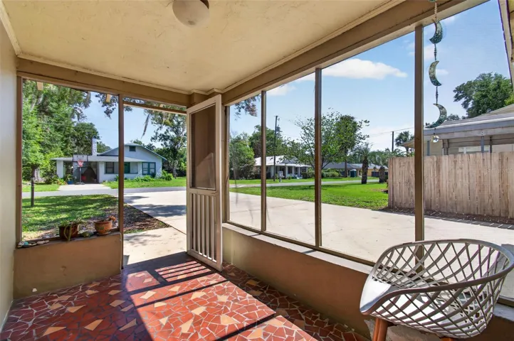 Screened front porch