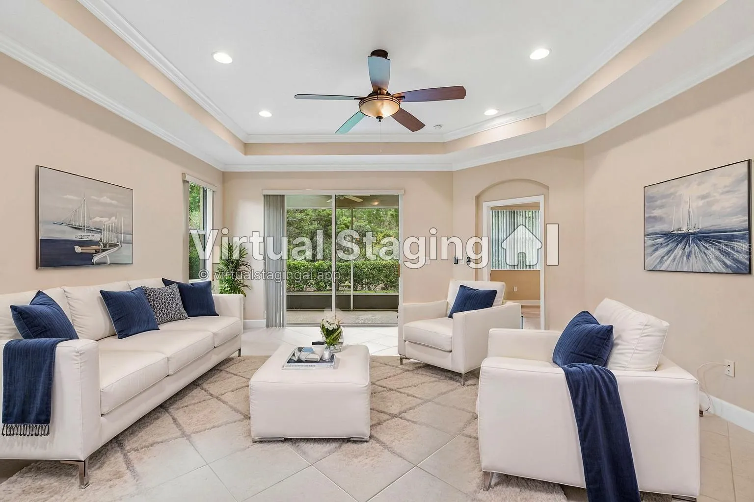 Virtually Staged Living Room