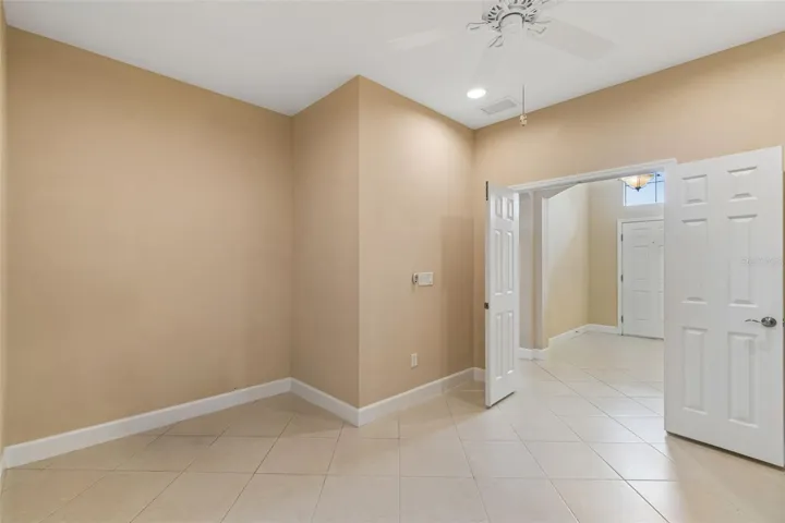 Looking out of Den/Office into entrance