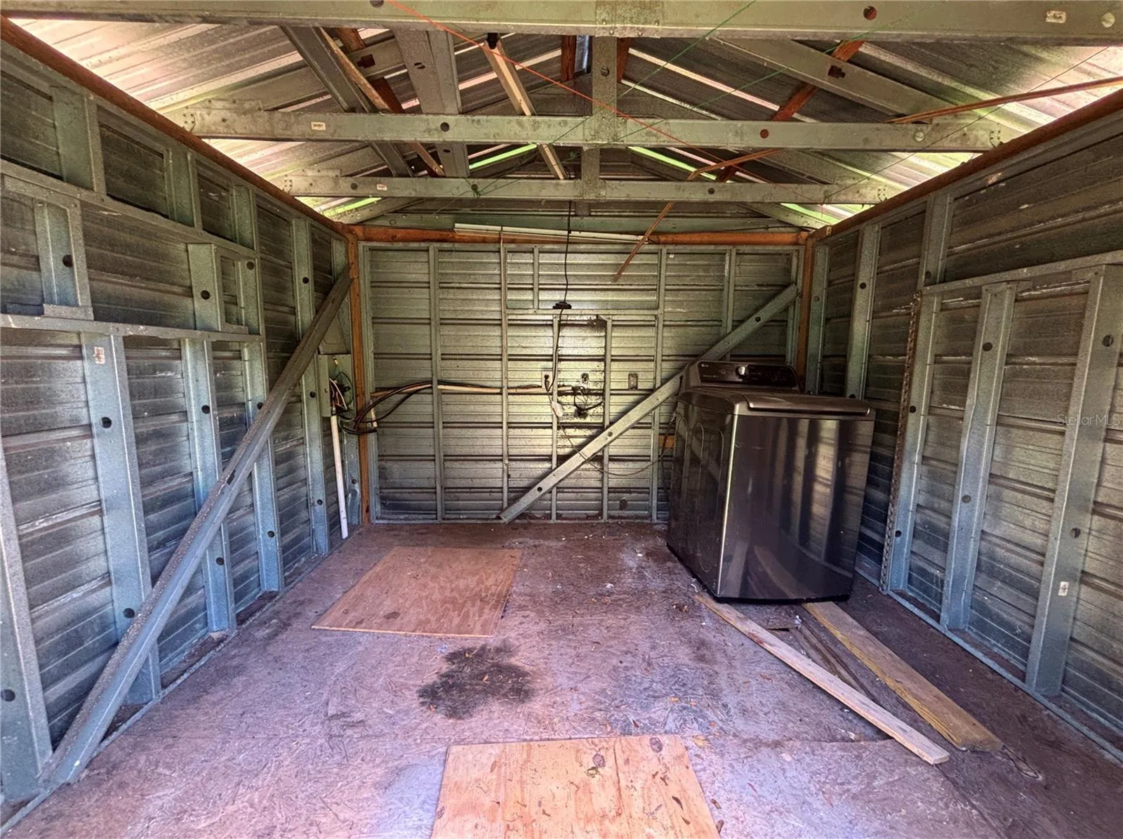 Inside Metal Shed