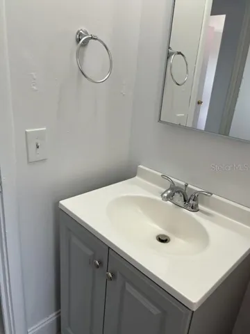 Hall bath vanity