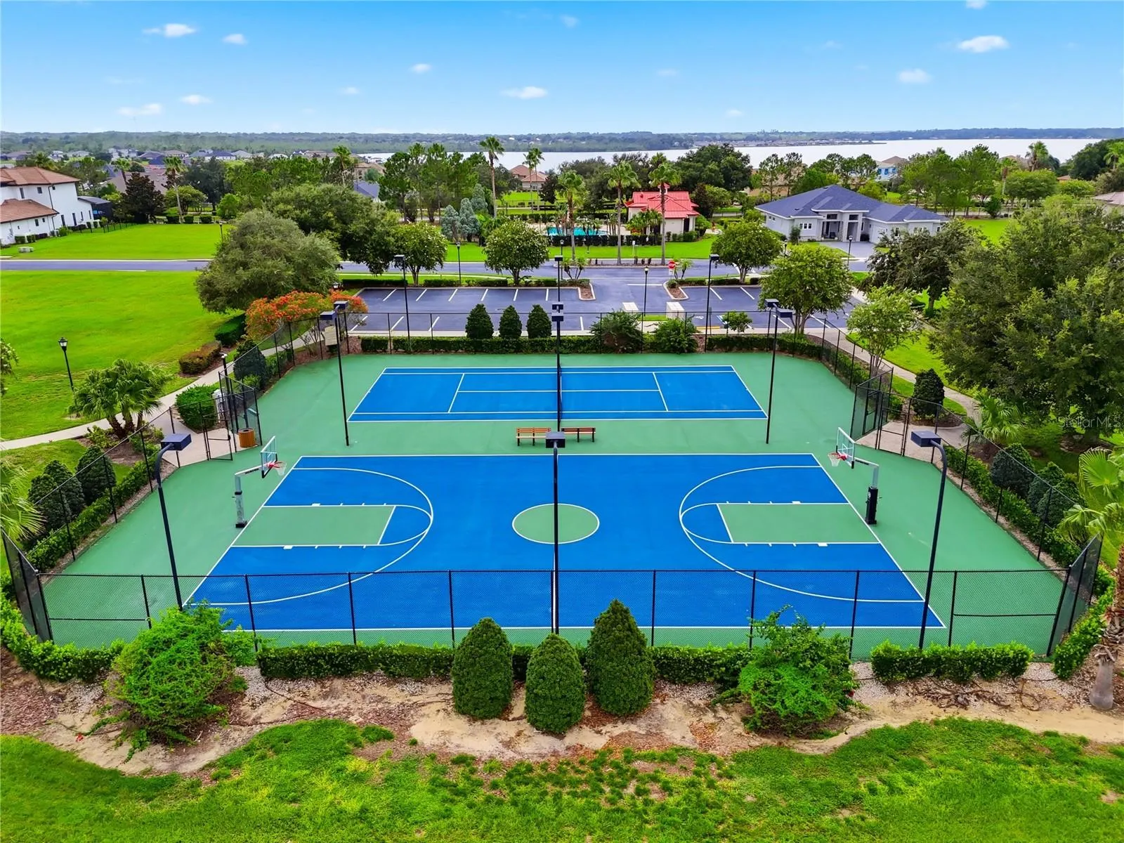 Water Ridge Clubhouse |  Basketball and Tennis Courts Side