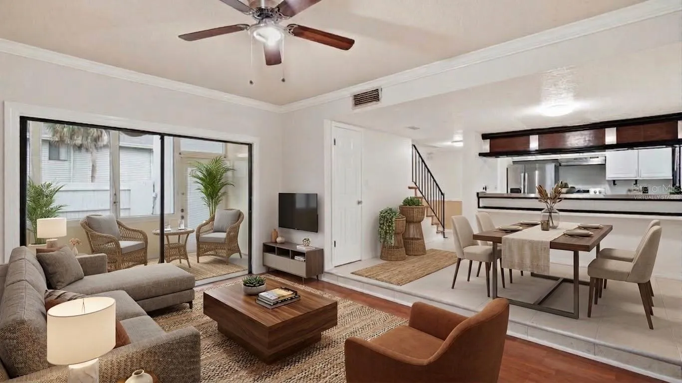 Living area virtually staged