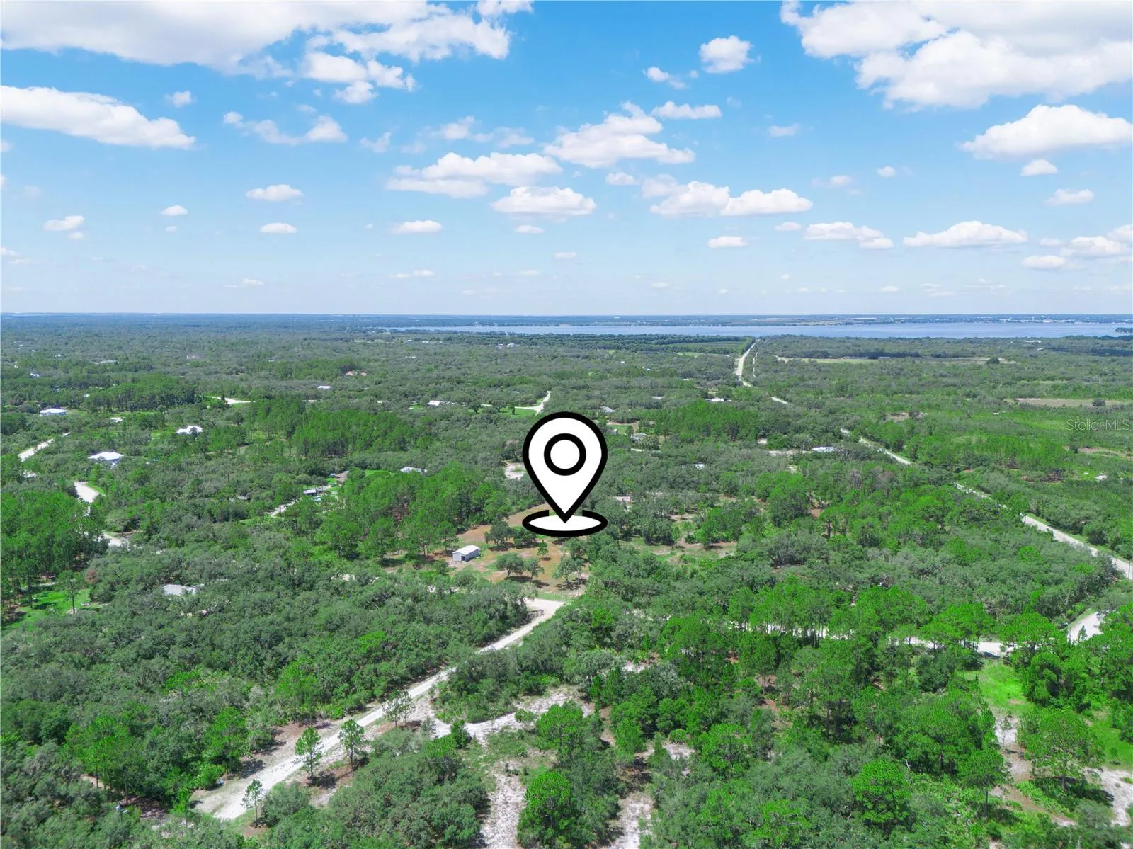 Aerial view towards Lake Reedy