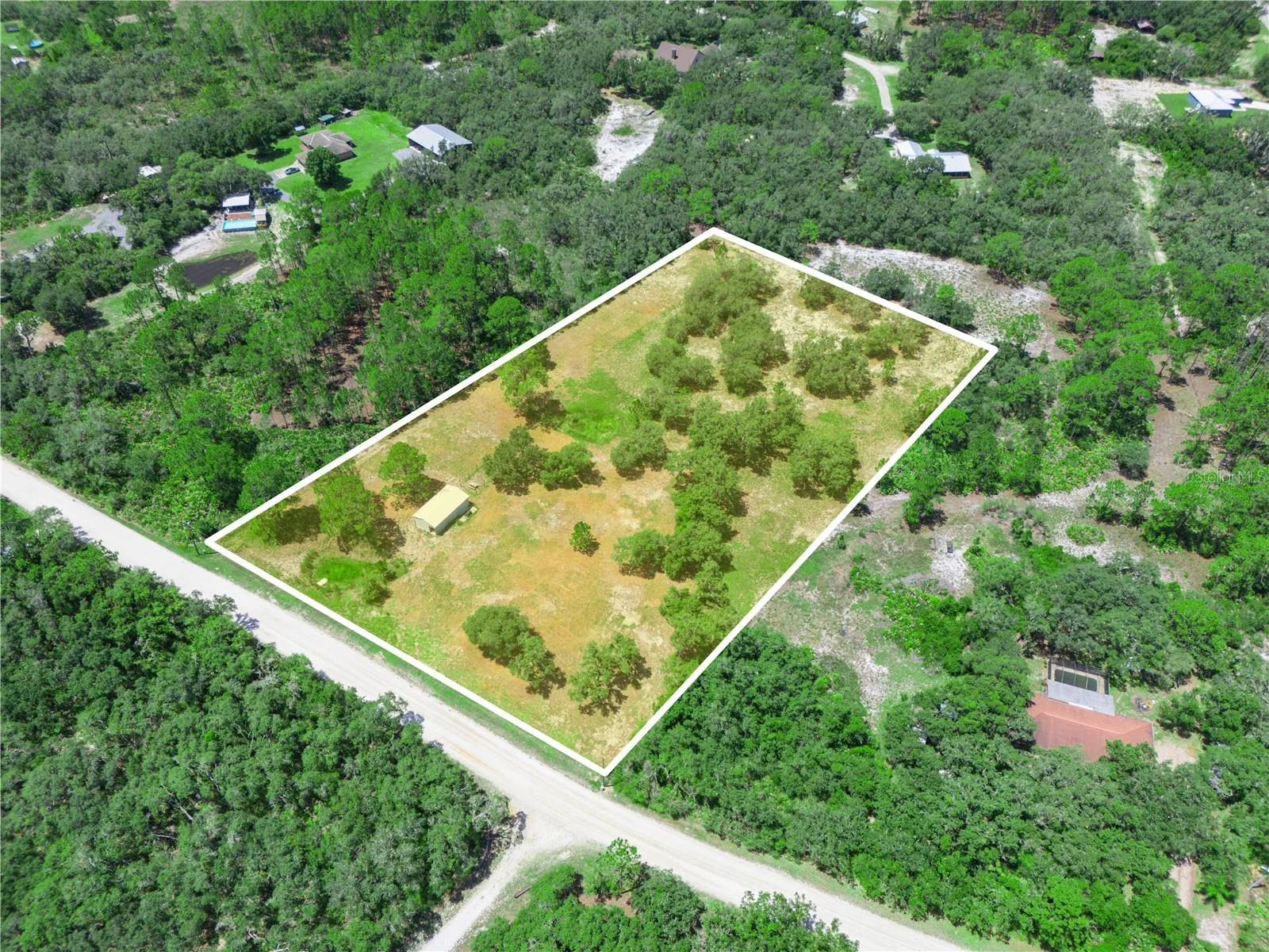 Aerial view towards Lake Reedy
