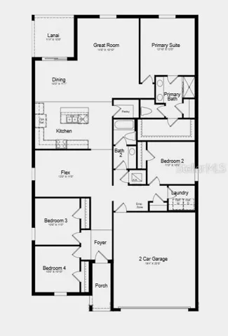 Additional Highlights Include: washer, dryer, refrigerator, and vertical blinds at sliding glass door in Great Room