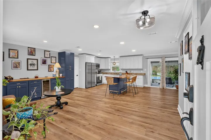 Great room leading to kitchen