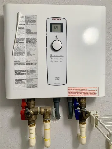 On demand water heater in laundry room