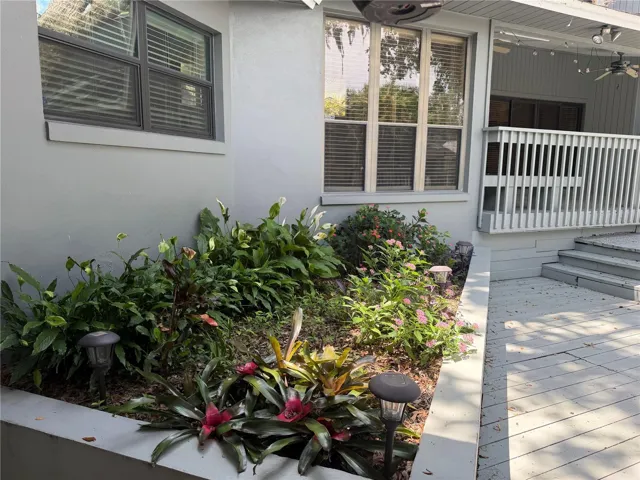 Planter in courtyard area around decking