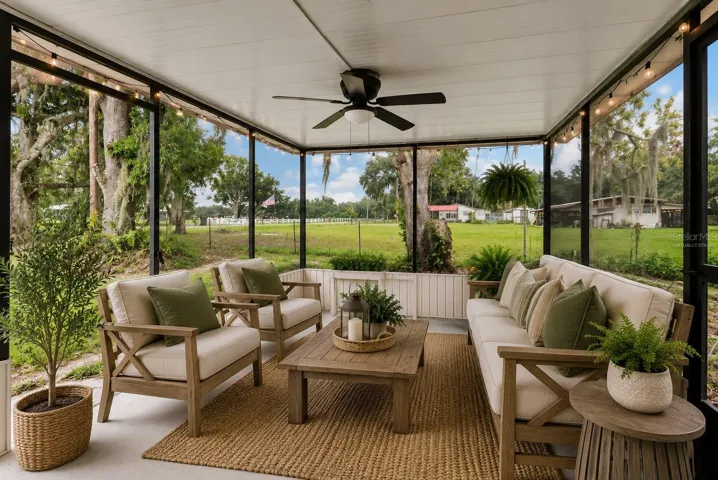 side porch virtually staged