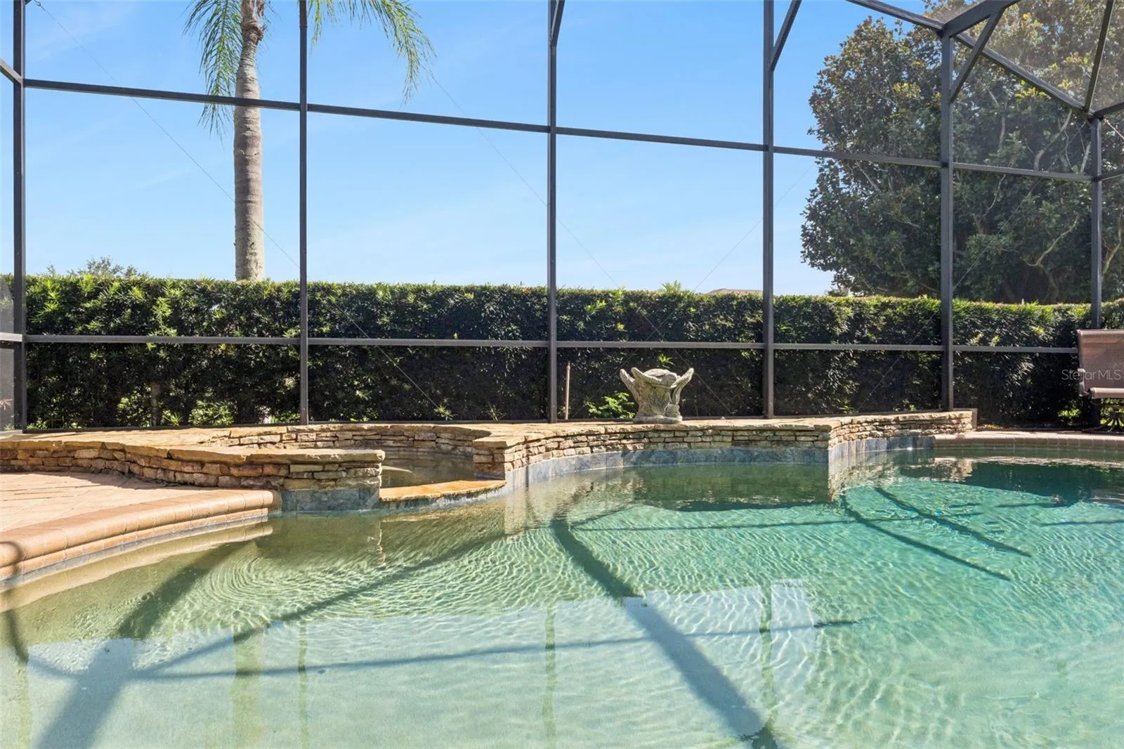 Heated saltwater pool and spa