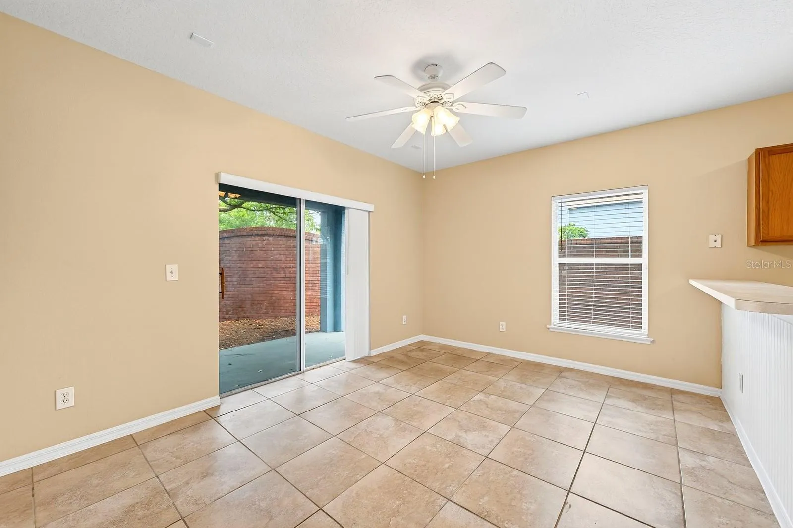 Family room open to the kitchen.