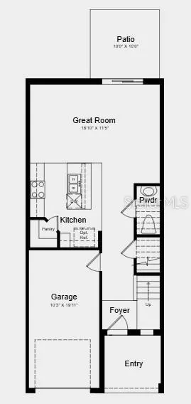 Floor Plan ~ Additional Highlights Include: white cabinets in kitchen and bathrooms, quartz countertops, and luxury vinyl plank flooring in foyer, family room, breakfast room, kitchen and laundry room.
