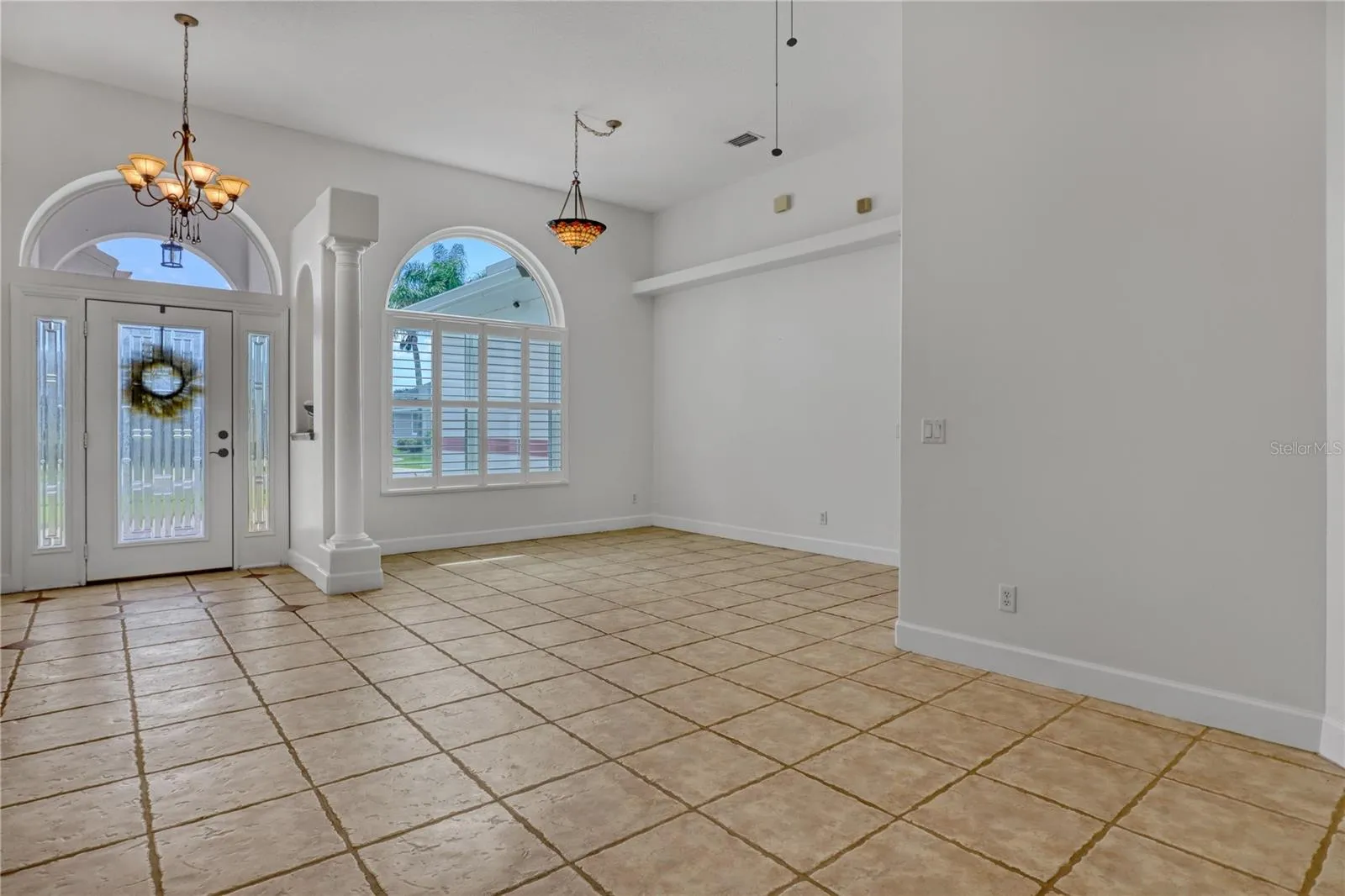Great room view to dining room