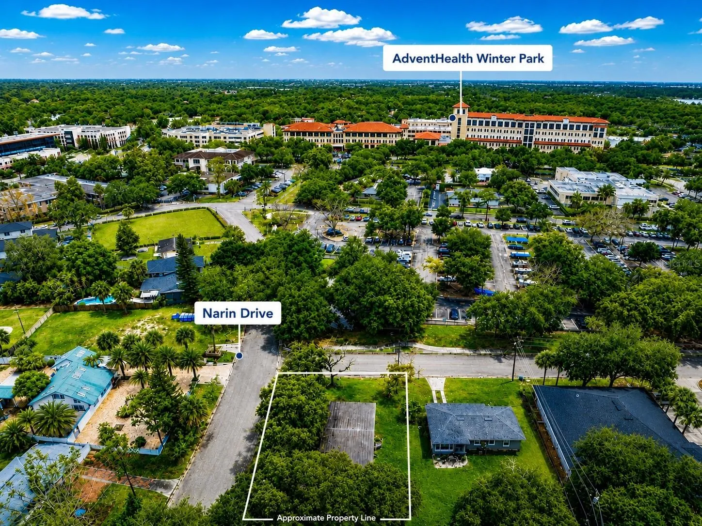 Aerial View With Boundary Lines