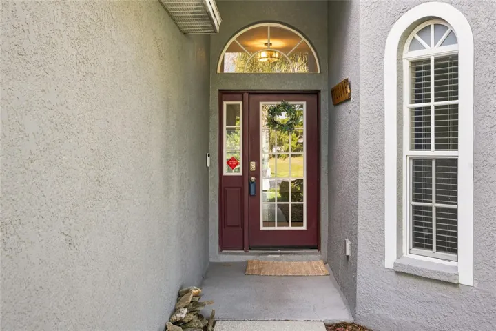 Views right into pool when entering home.