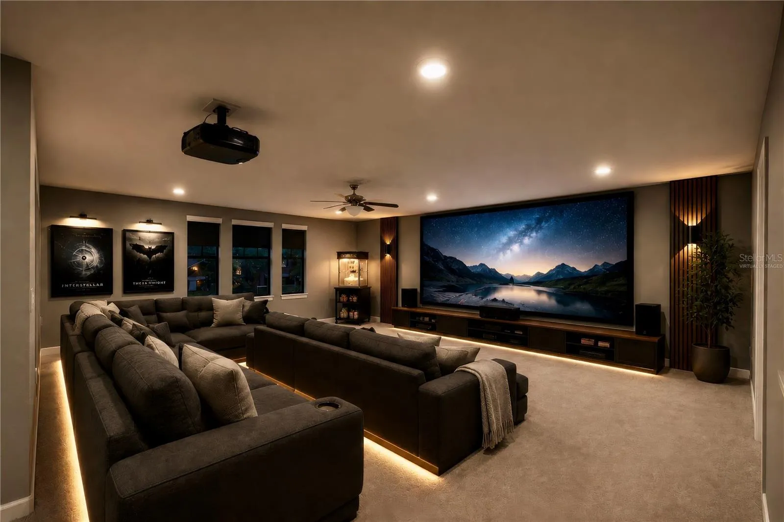 Bonus room with home theatre. Virtually staged.