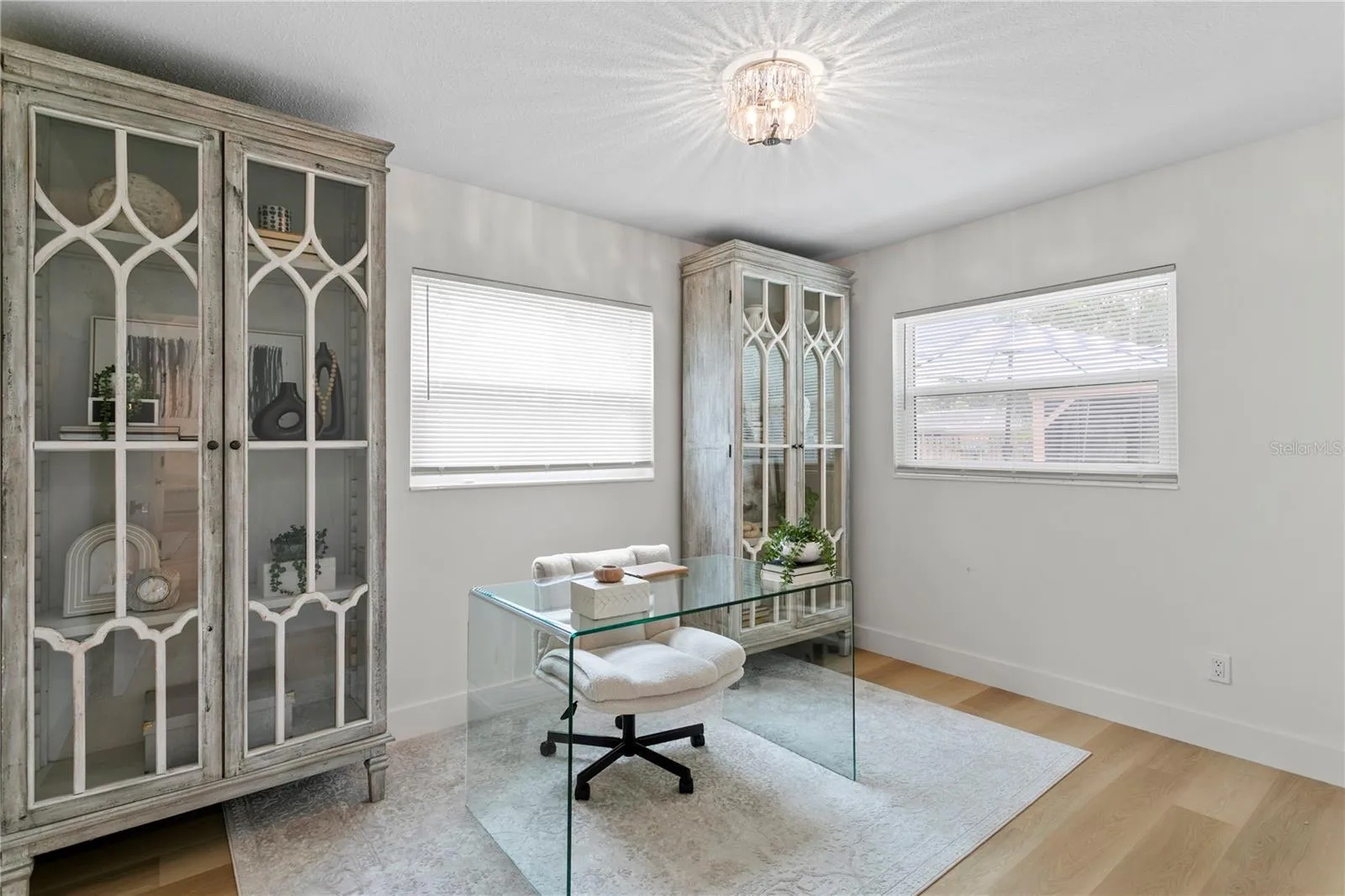 Bedroom Three is currently used as an office.