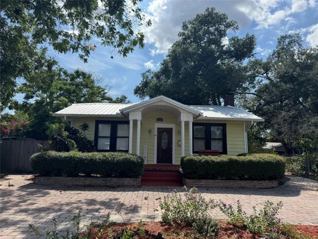 Paved circular driveway