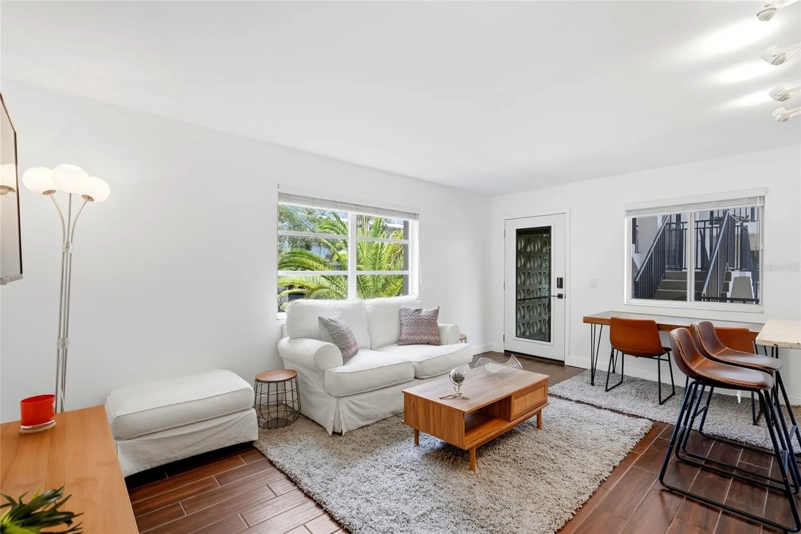 Living Room with new tile flooring