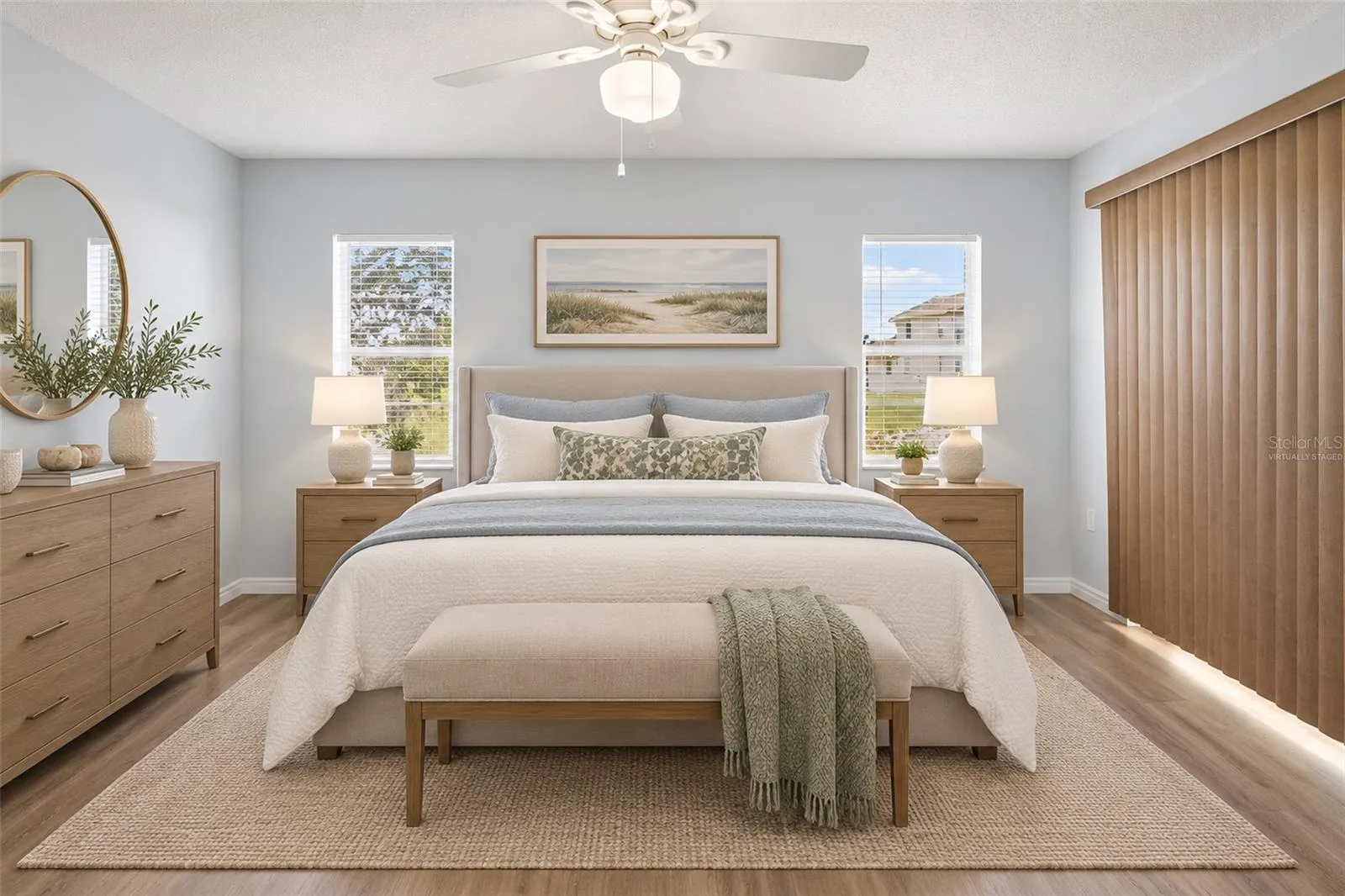 Virtually staged bedroom