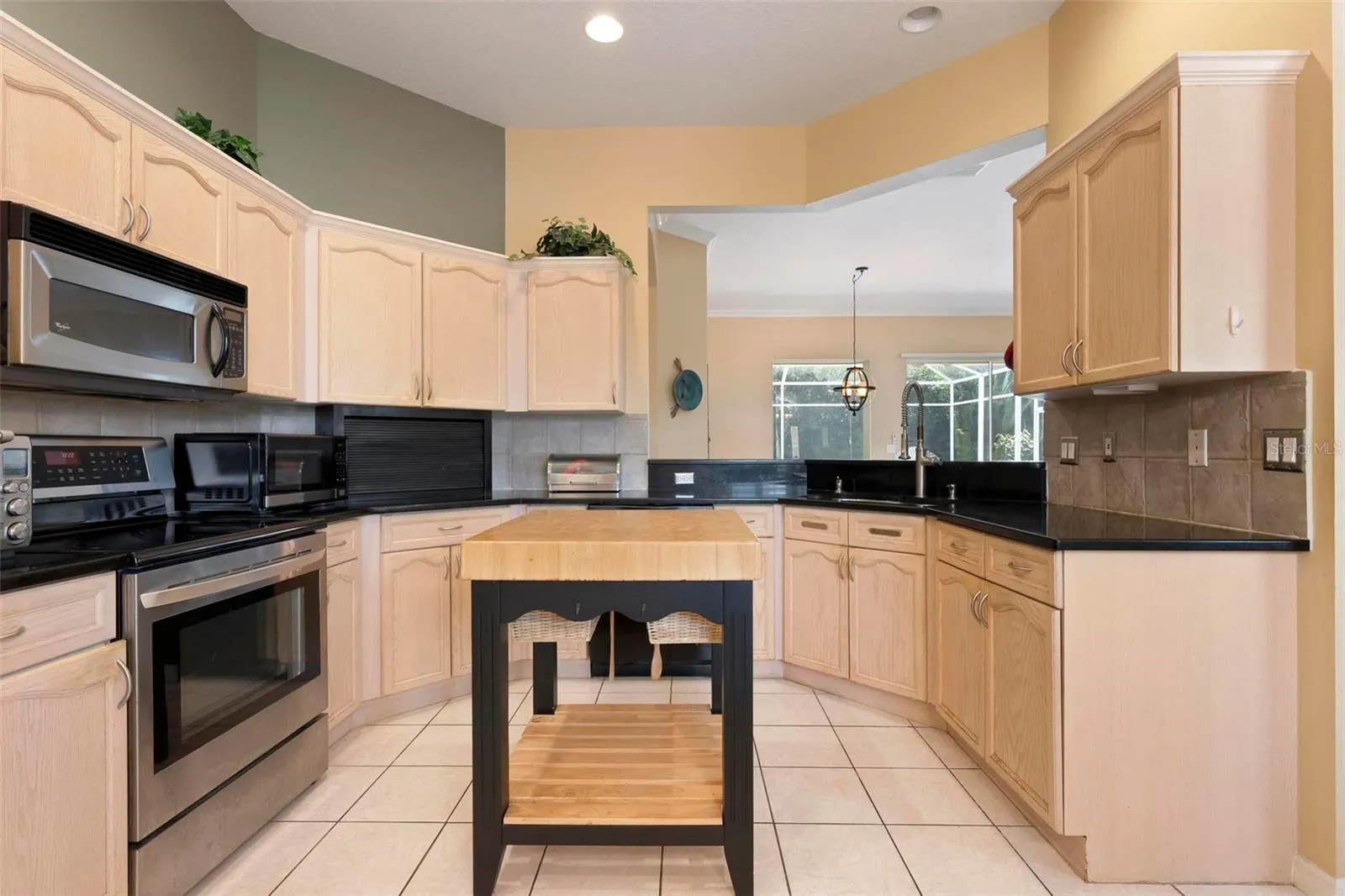 Kitchen with stainless steel appliances