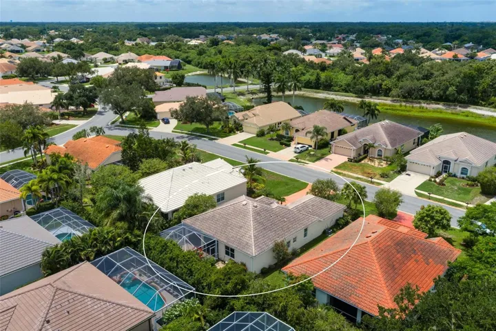 Drone shot looking south