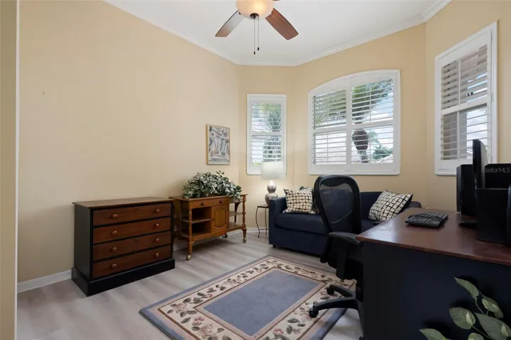 Office with bay windows
