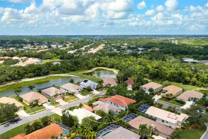 Drone shot looking west