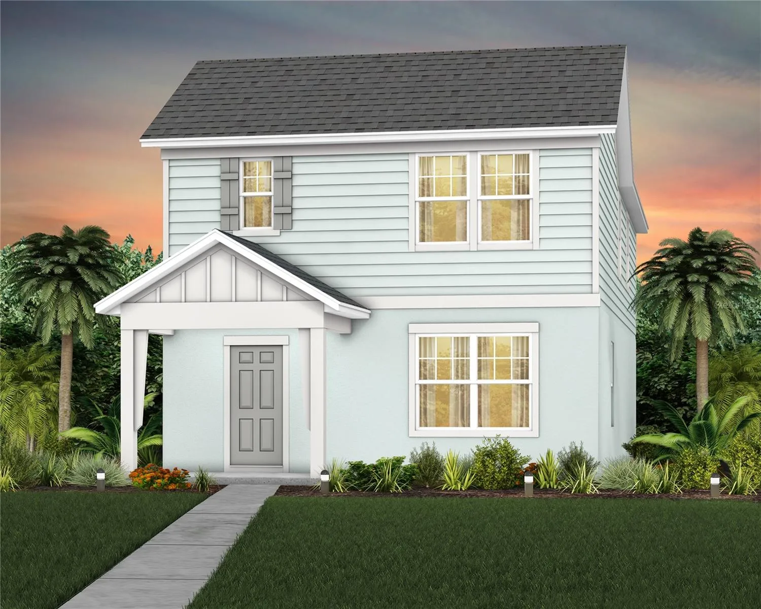 Exterior Design. Artistic rendering for this new construction home. Pictures are for illustrative purposes only. Elevations, colors and options may vary.