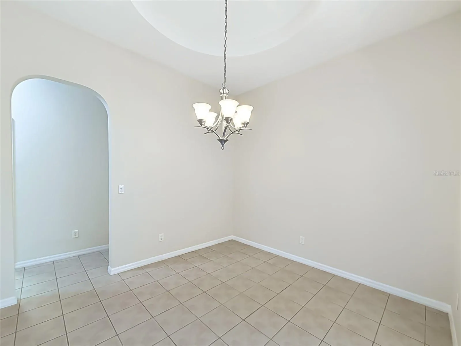 Arched doorways, tray ceiling, smooth ceilings