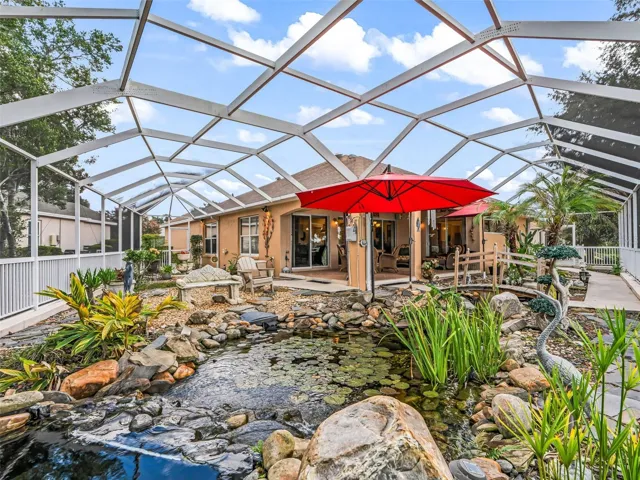 Koi Pond, Fountain and running stream