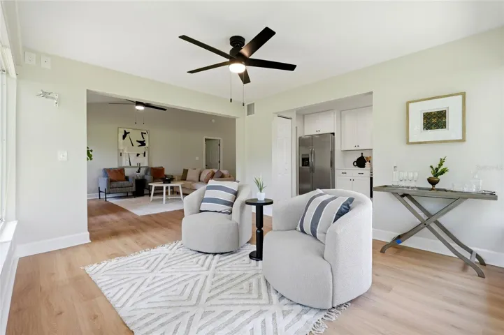 Enclosed porch off of the kitchen and living room