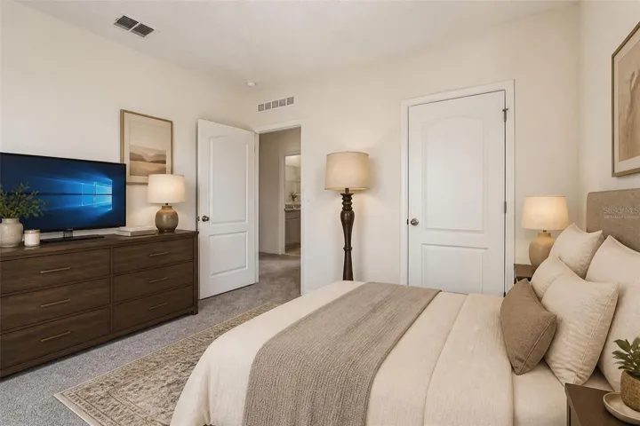 Virtually staged 3rd bedroom